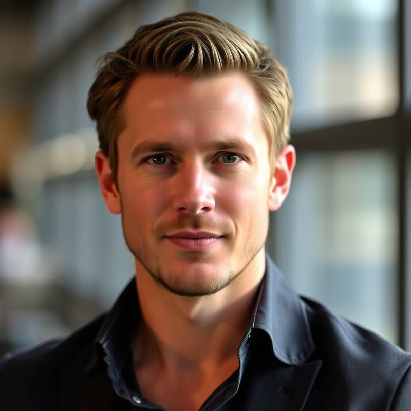 Portrait of Ben Carter, renowned portrait and wedding photographer, looking professional.
